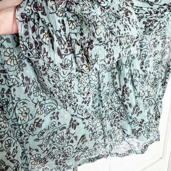 Cleobella Loretta Iris Floral Print Chiffon Puff Sleeve Blouse Women’s Size XS - Picture 11 of 14